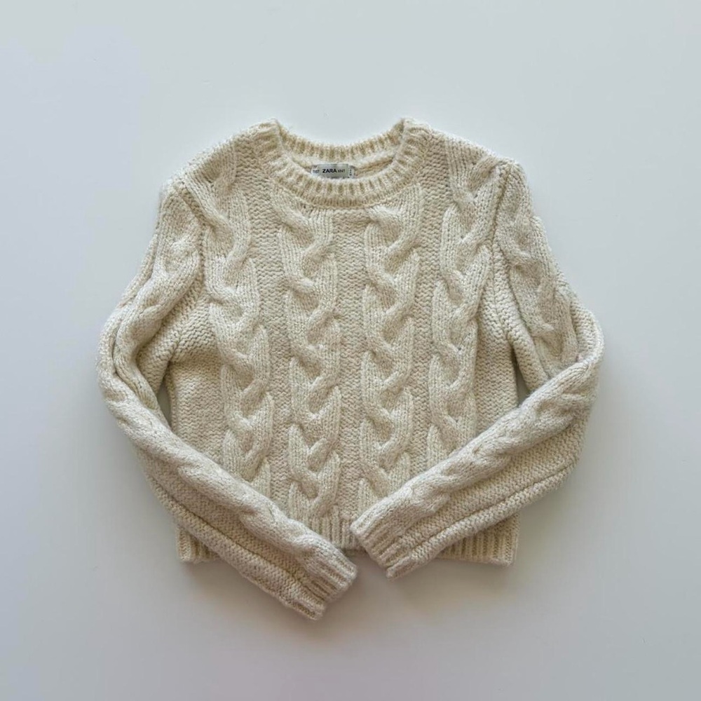 Zara Cream Cable Knit Sweater